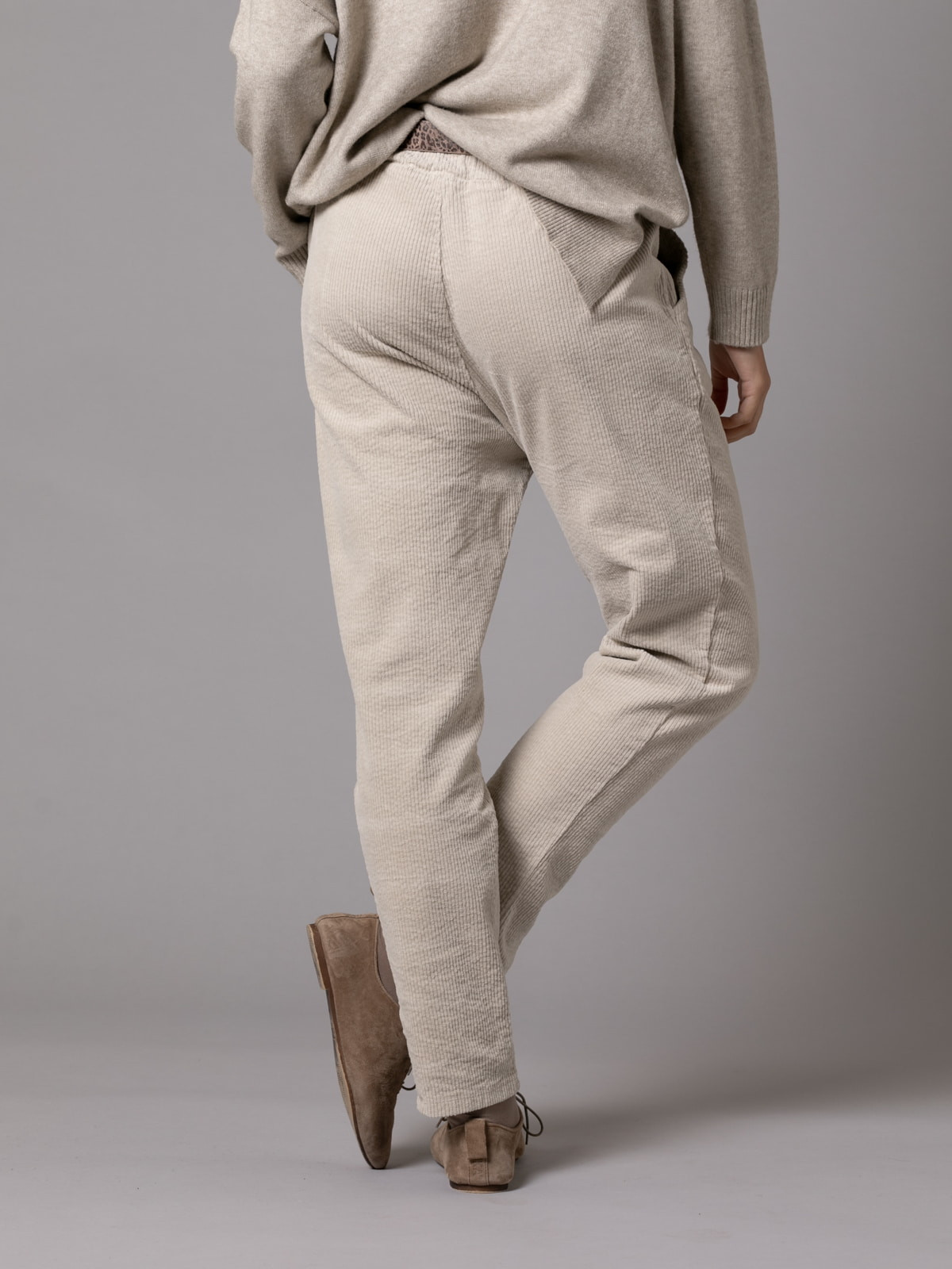 Casual design corduroy pants  Beige colour