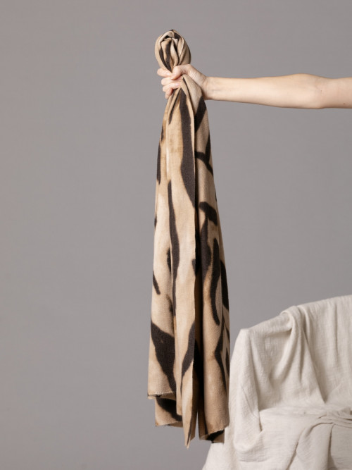 Animal print scarf  Taupe colour