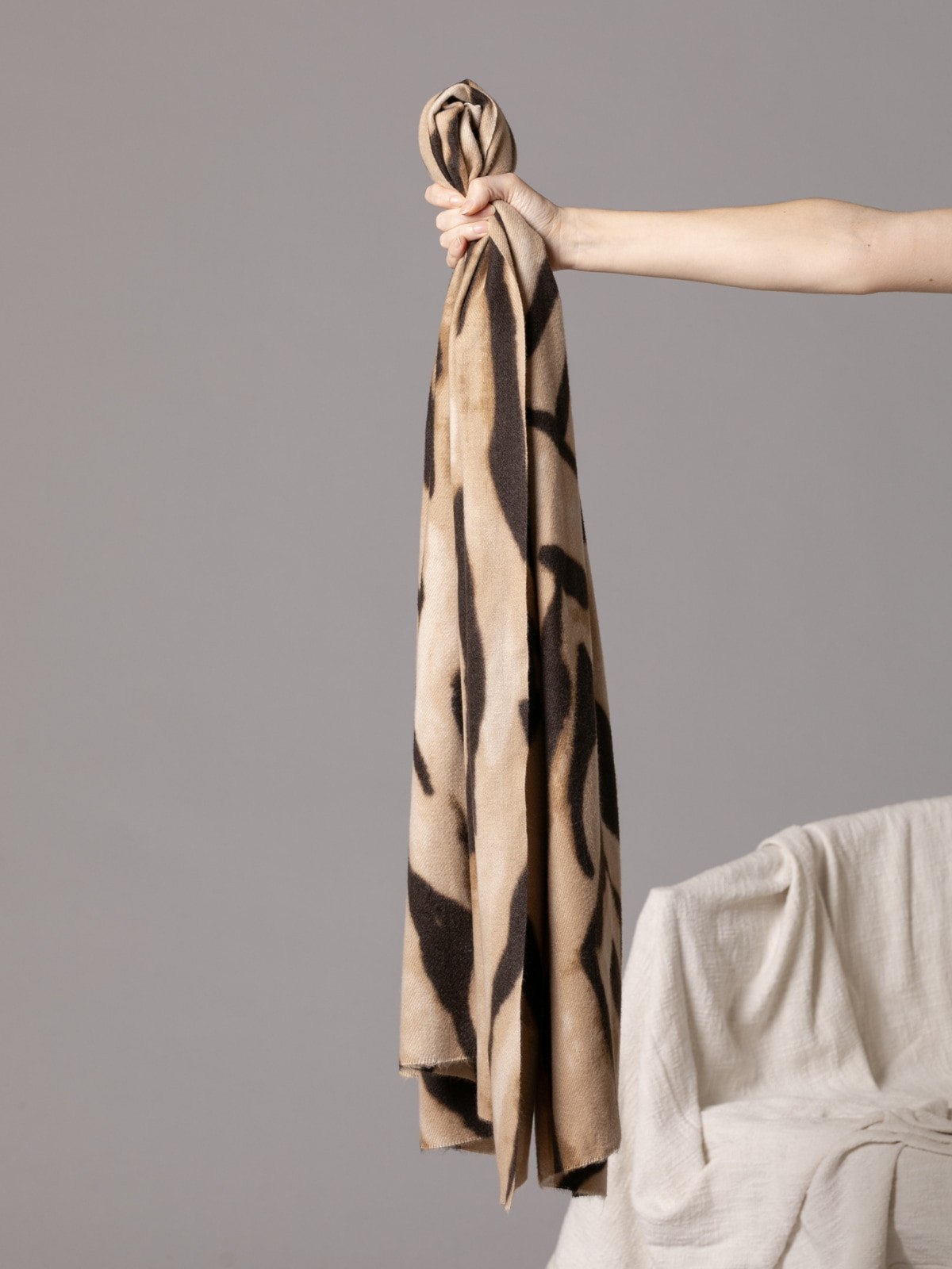 Animal print scarf  Taupe colour