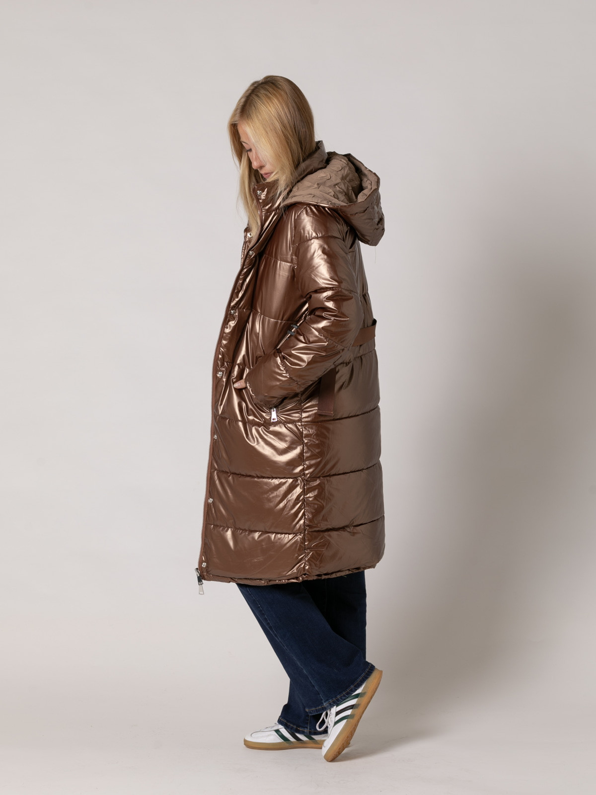 Quilted and reversible coat  Camel colour