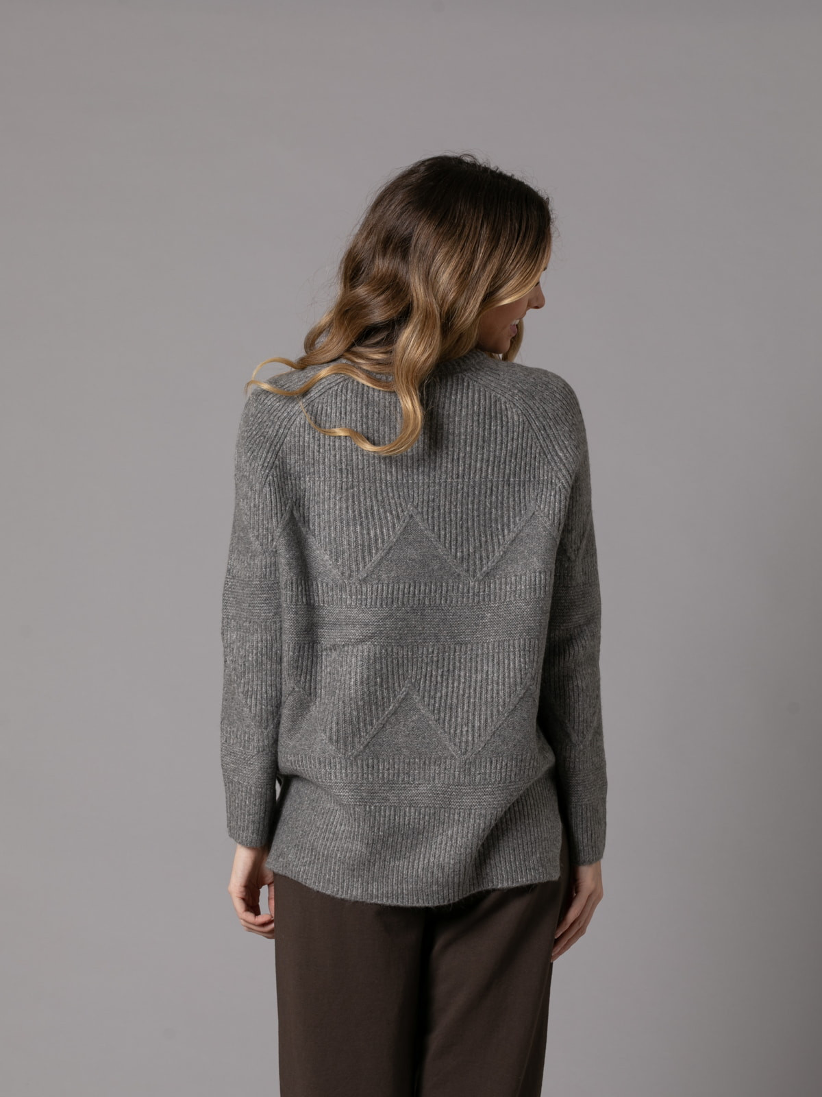 Ribbed sweater with spider drawing  Grey Dark colour