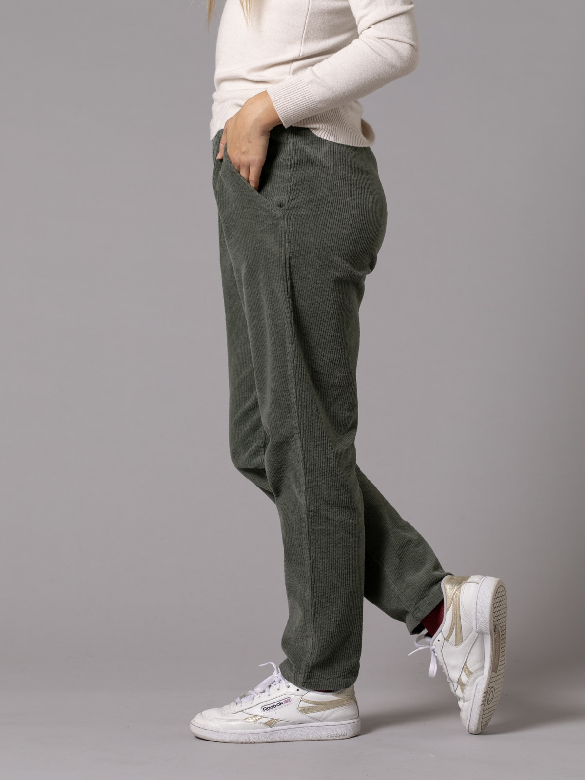 Casual design corduroy pants  Khaki colour