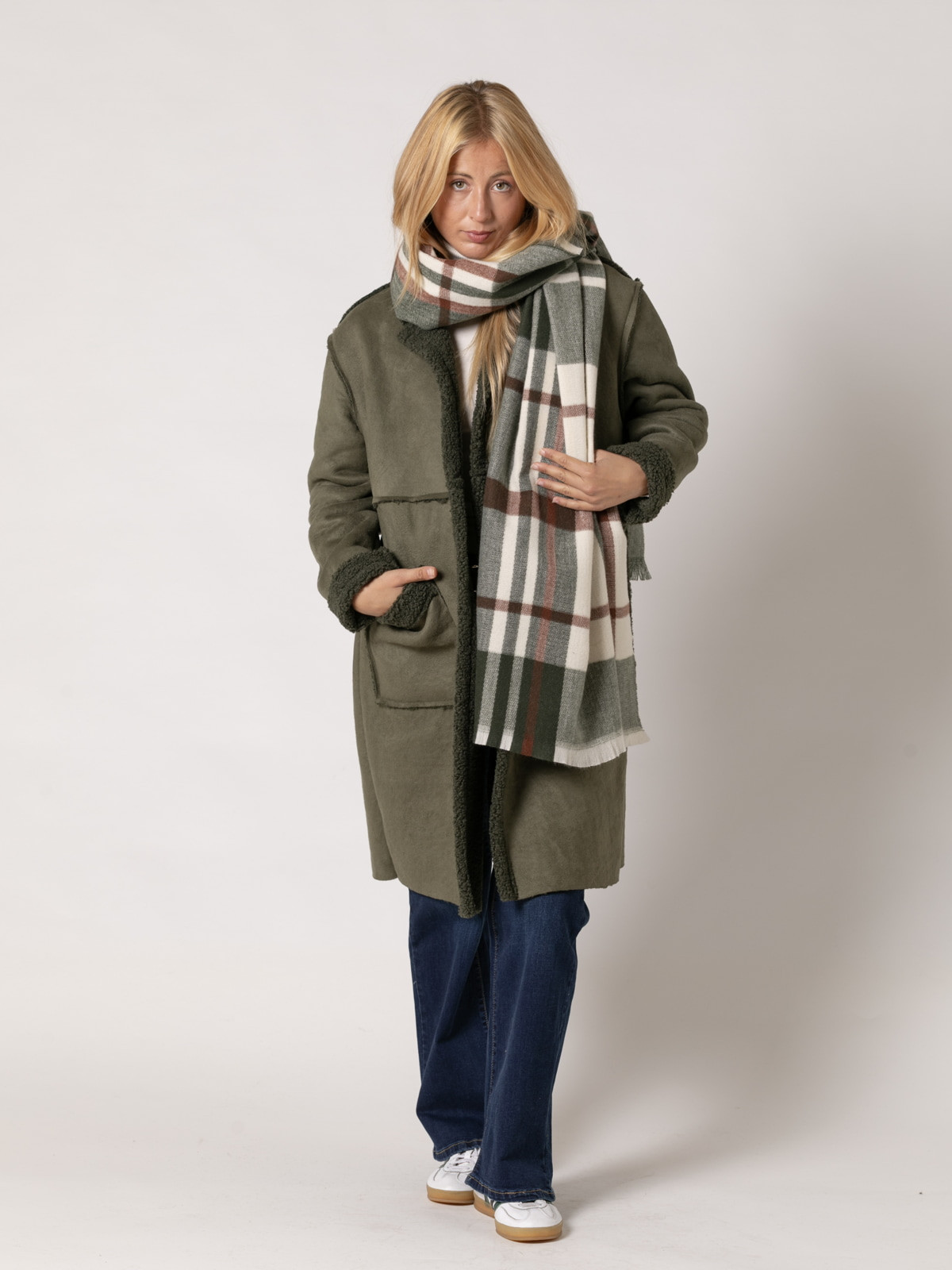 British checkered scarf  Khaki colour