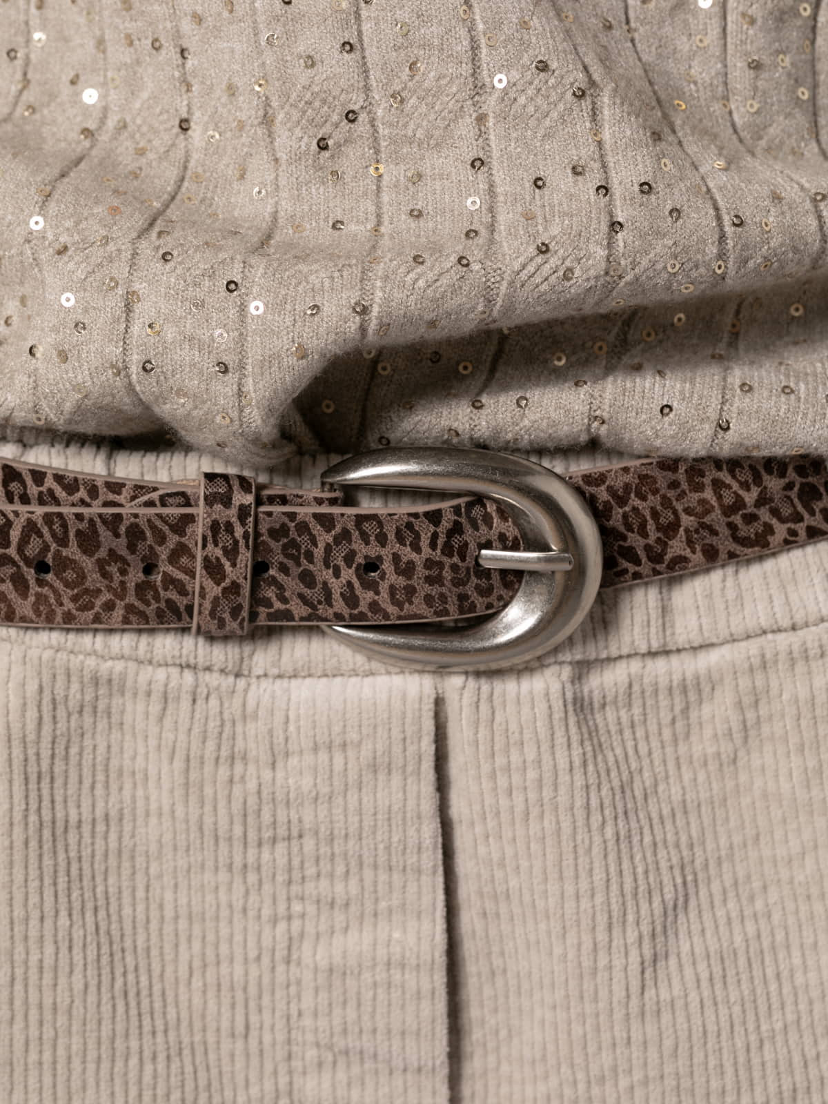 Animal print belt  Visón colour