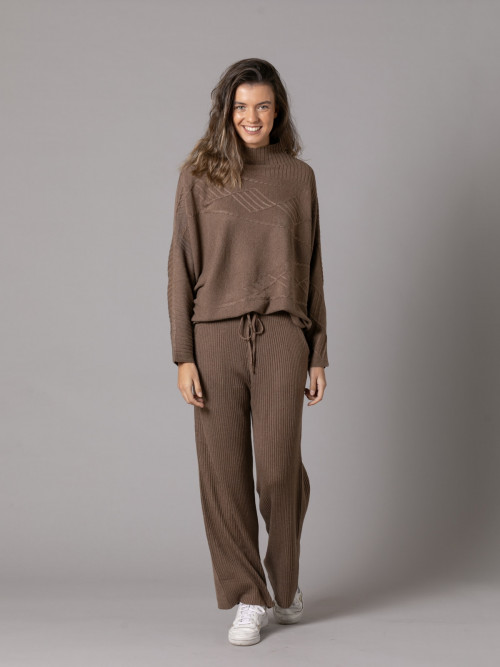 Soft ribbed knit pants  Camel colour