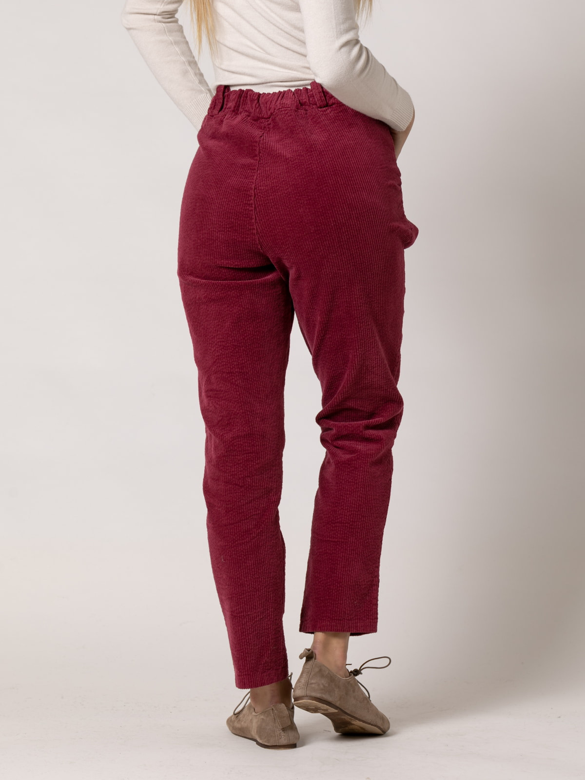 Casual design corduroy pants  cereza colour