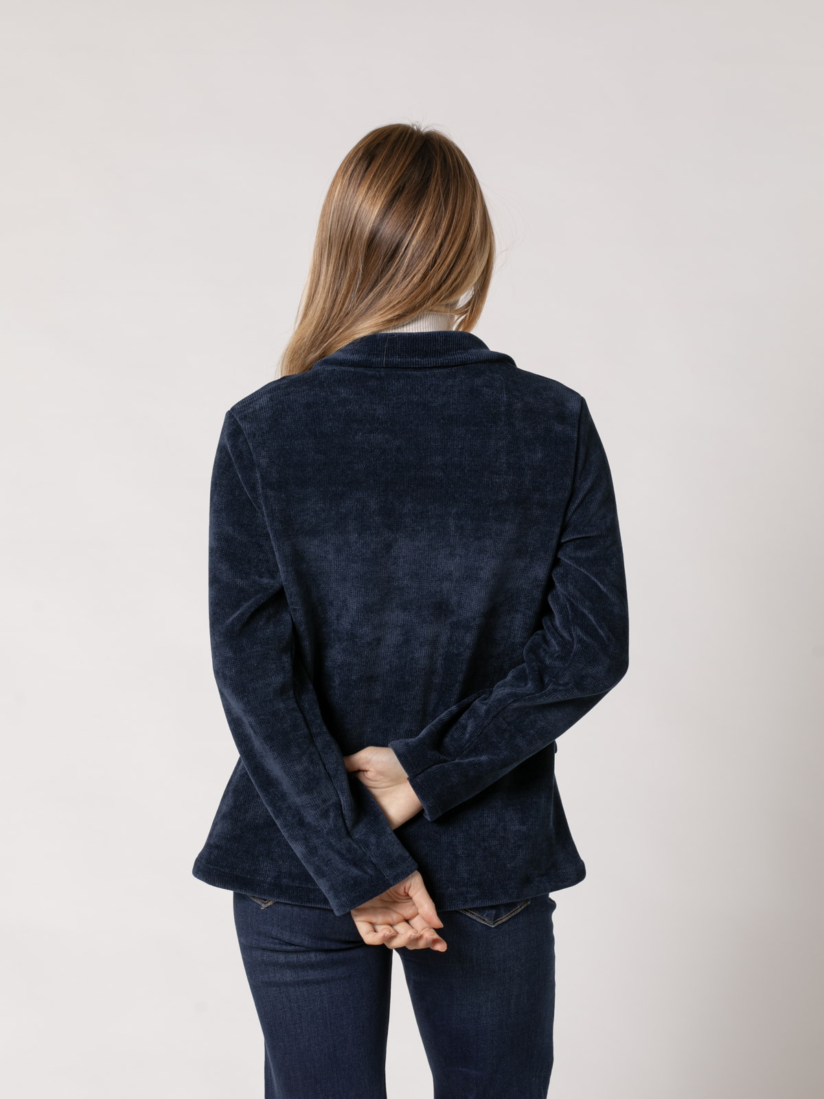 Comfy slim fit knit blazer  Blue Navy colour