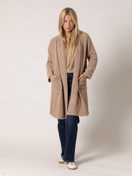 Soft knit wrap jacket  Camel colour