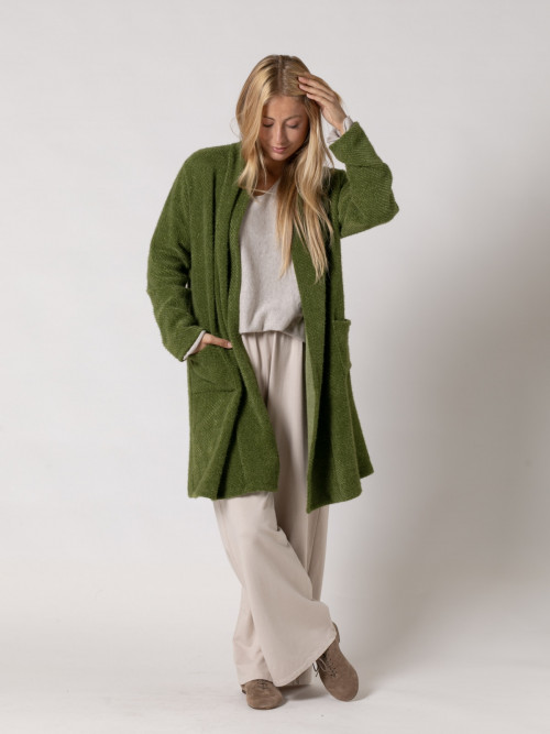 Soft knit wrap jacket  Green colour