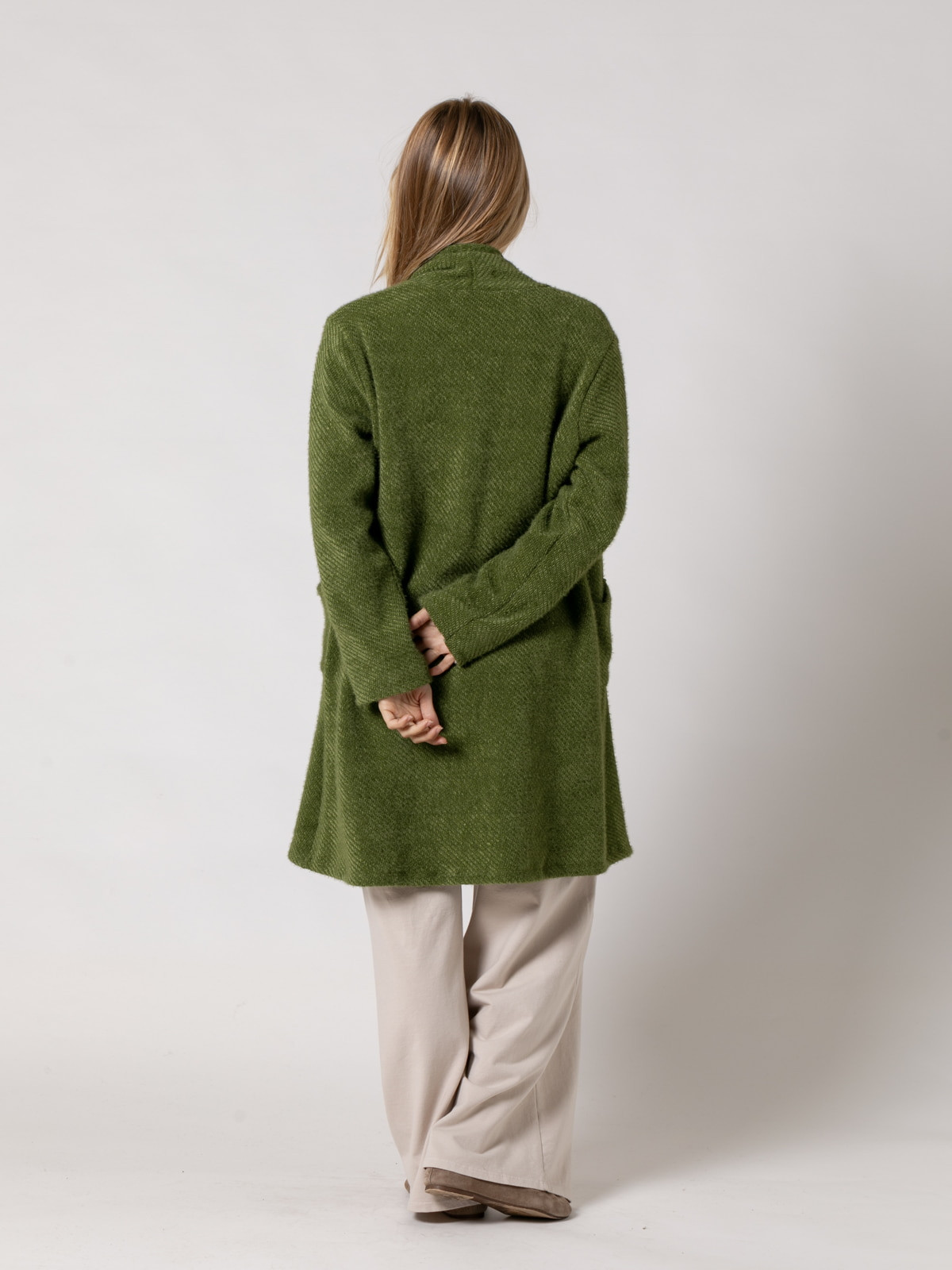 Soft knit wrap jacket  Green colour