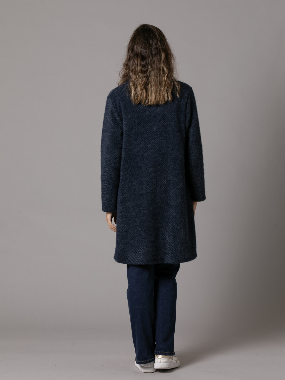 Soft knit wrap jacket  Blue Navy colour