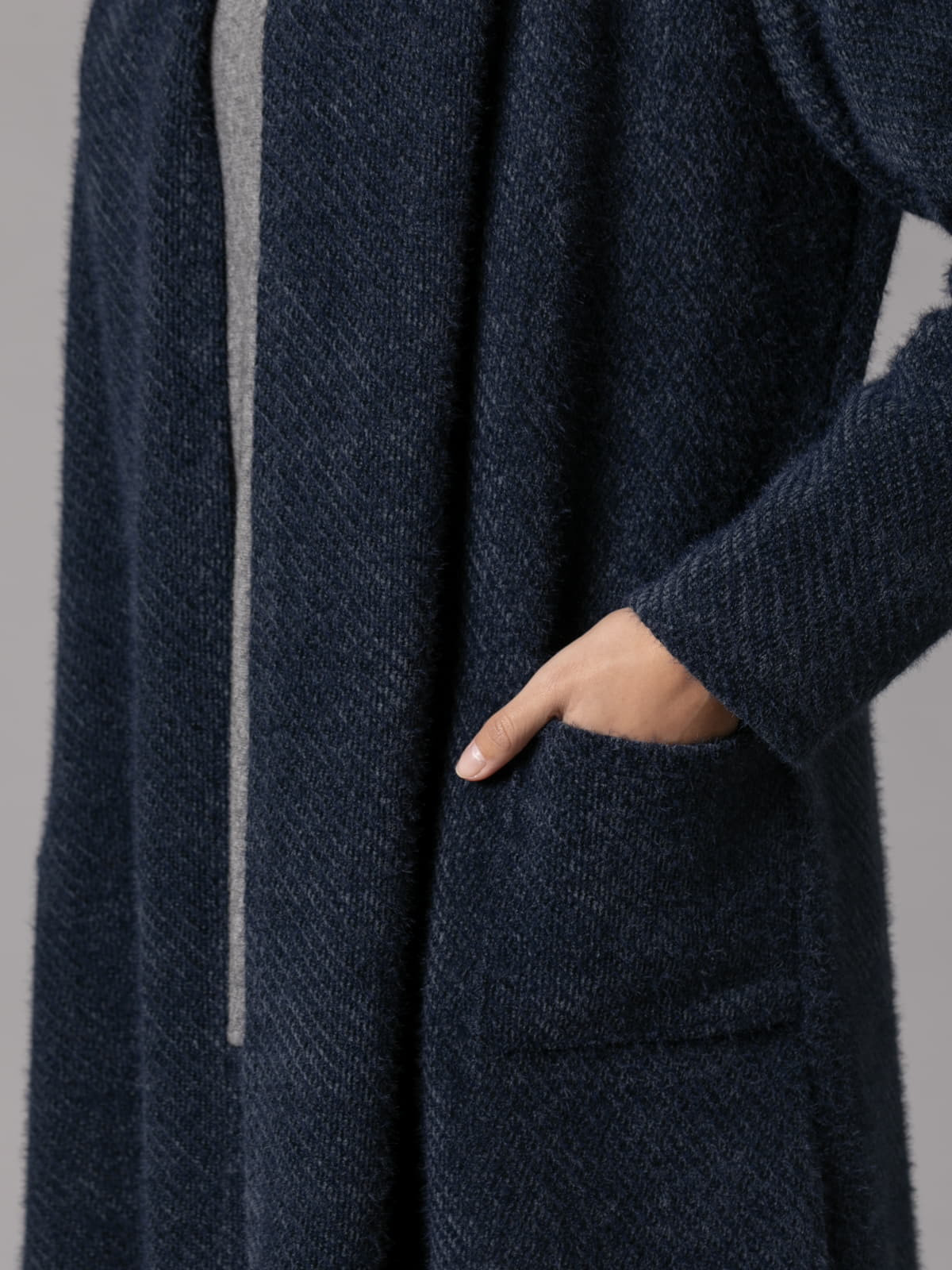 Soft knit wrap jacket  Blue Navy colour