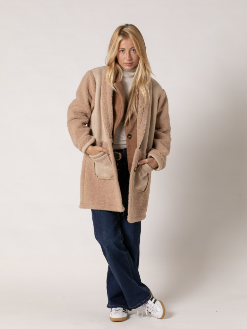 Double-sided teddy coat  Beige colour