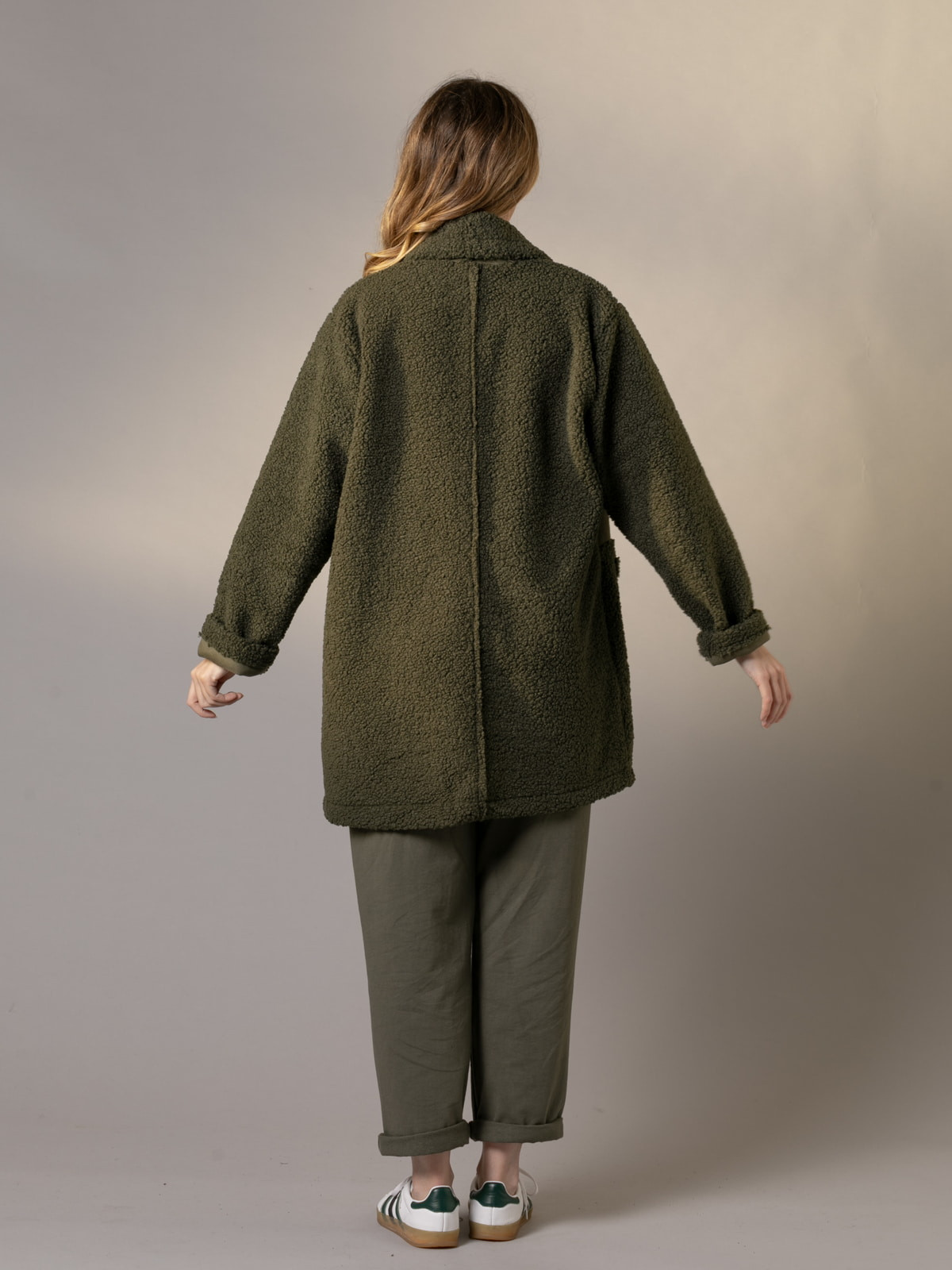 Double-sided teddy coat  Khaki colour