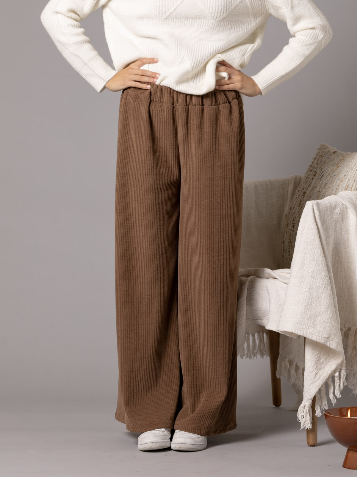 wide corduroy beaded pants  Camel colour