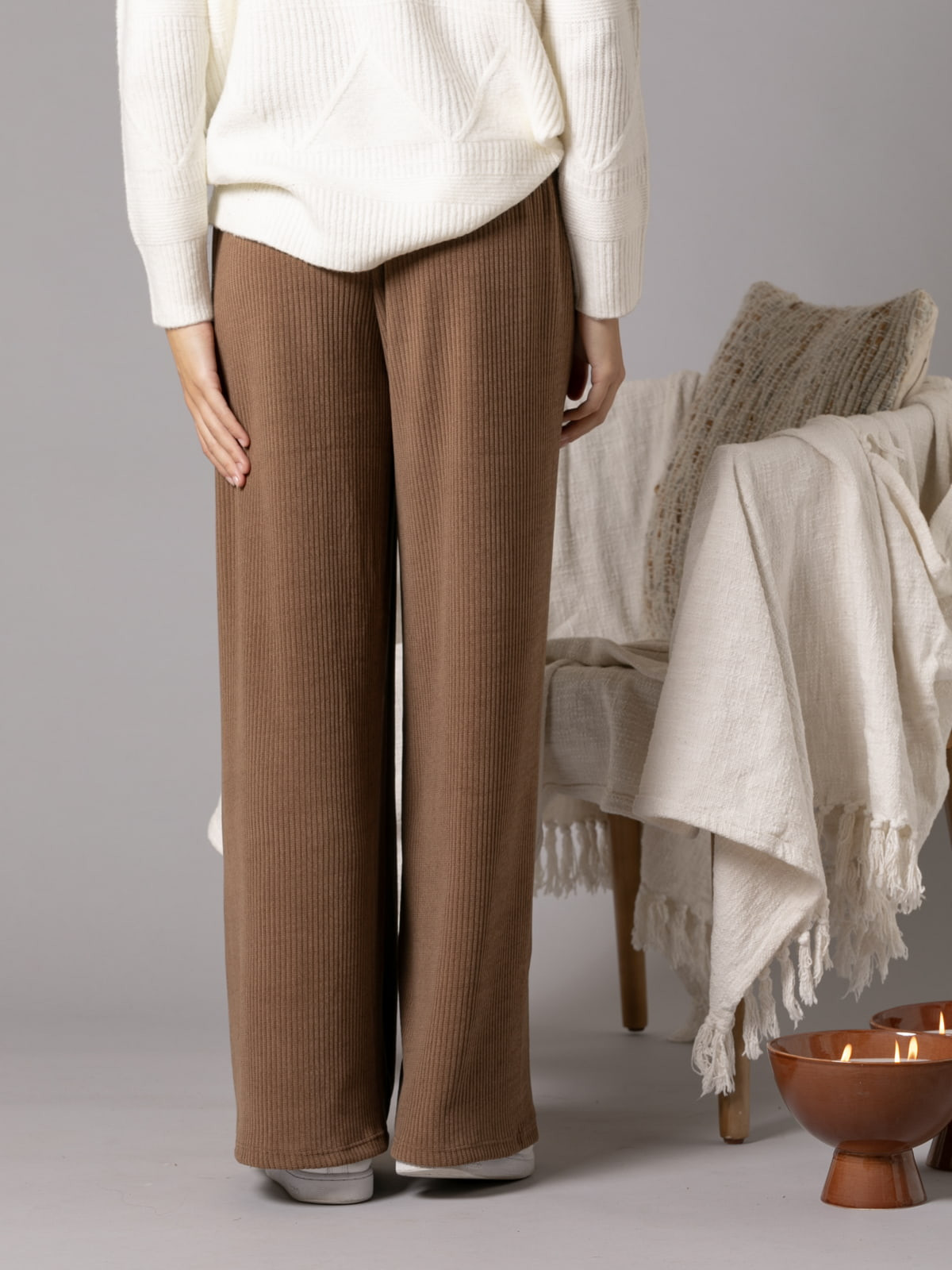 wide corduroy beaded pants  Camel colour