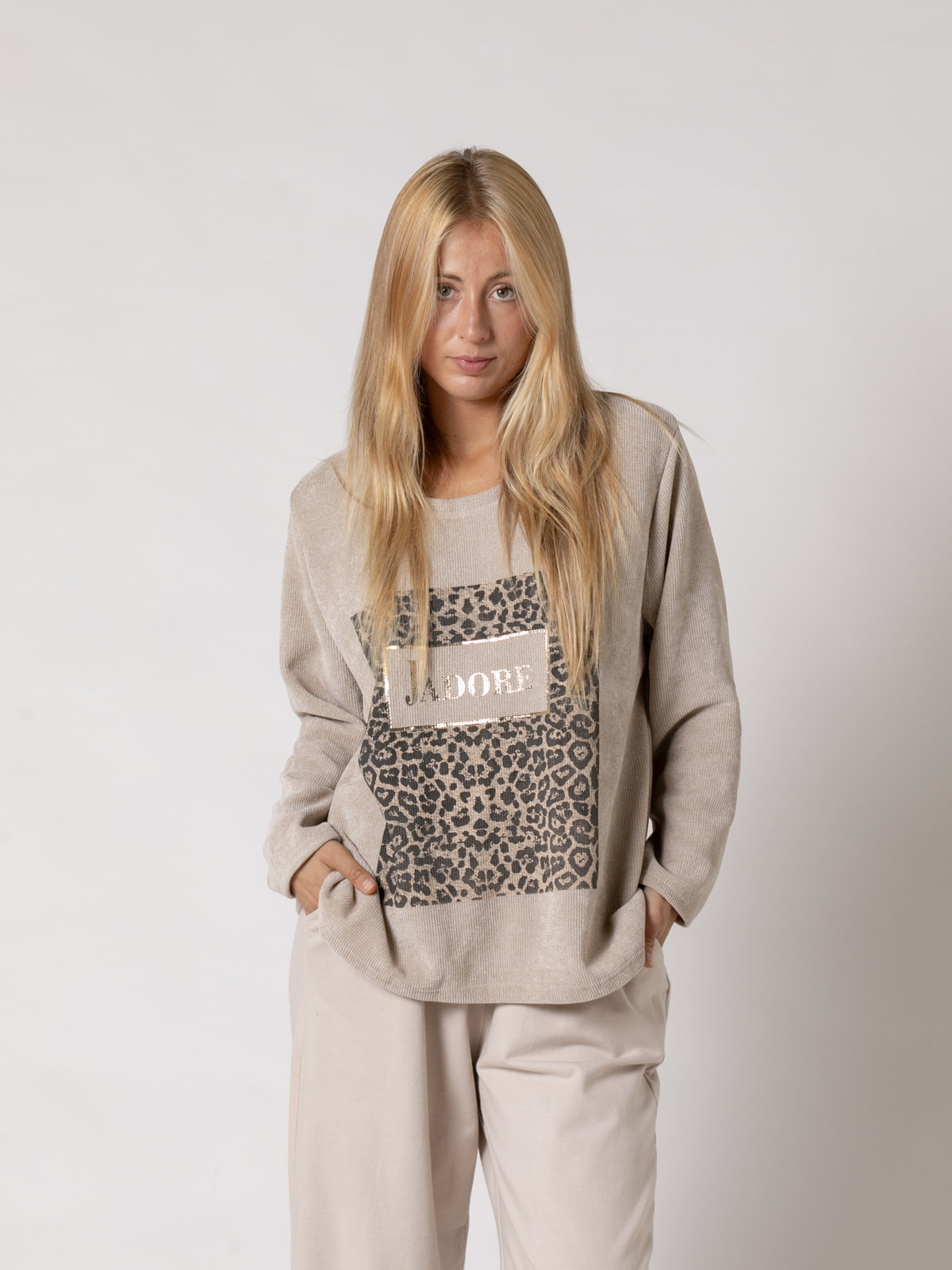 J'adore chenille sweater  Beige colour