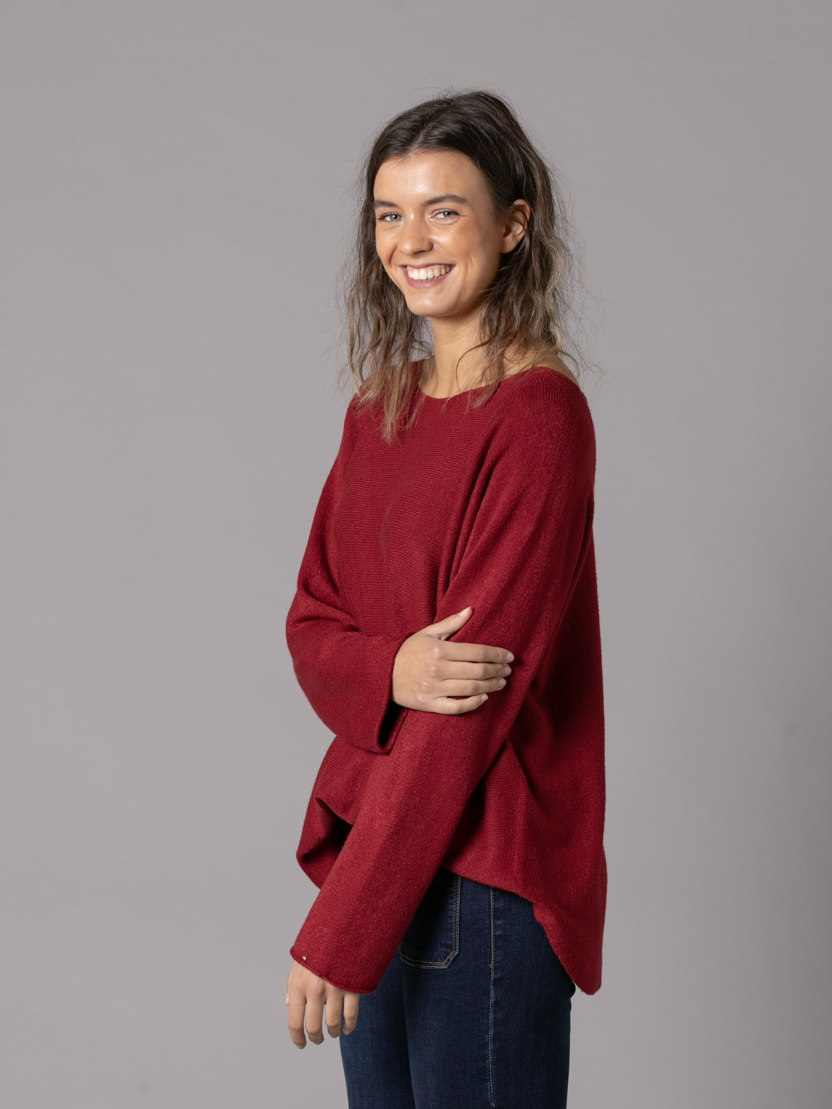 Must-have boat neck sweater  Bordeaux colour