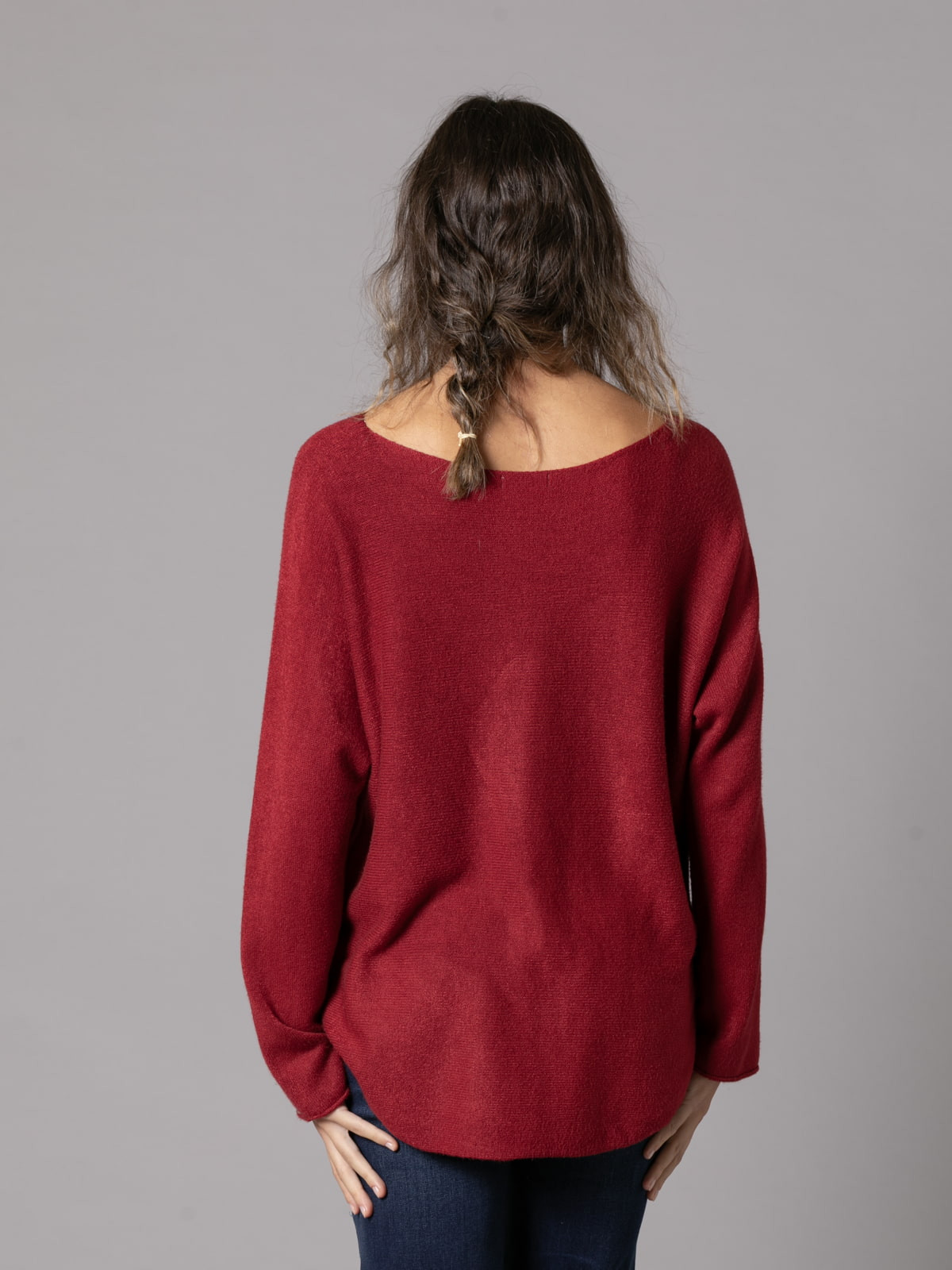 Must-have boat neck sweater  Bordeaux colour