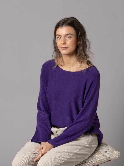 Must-have boat neck sweater  Morado colour