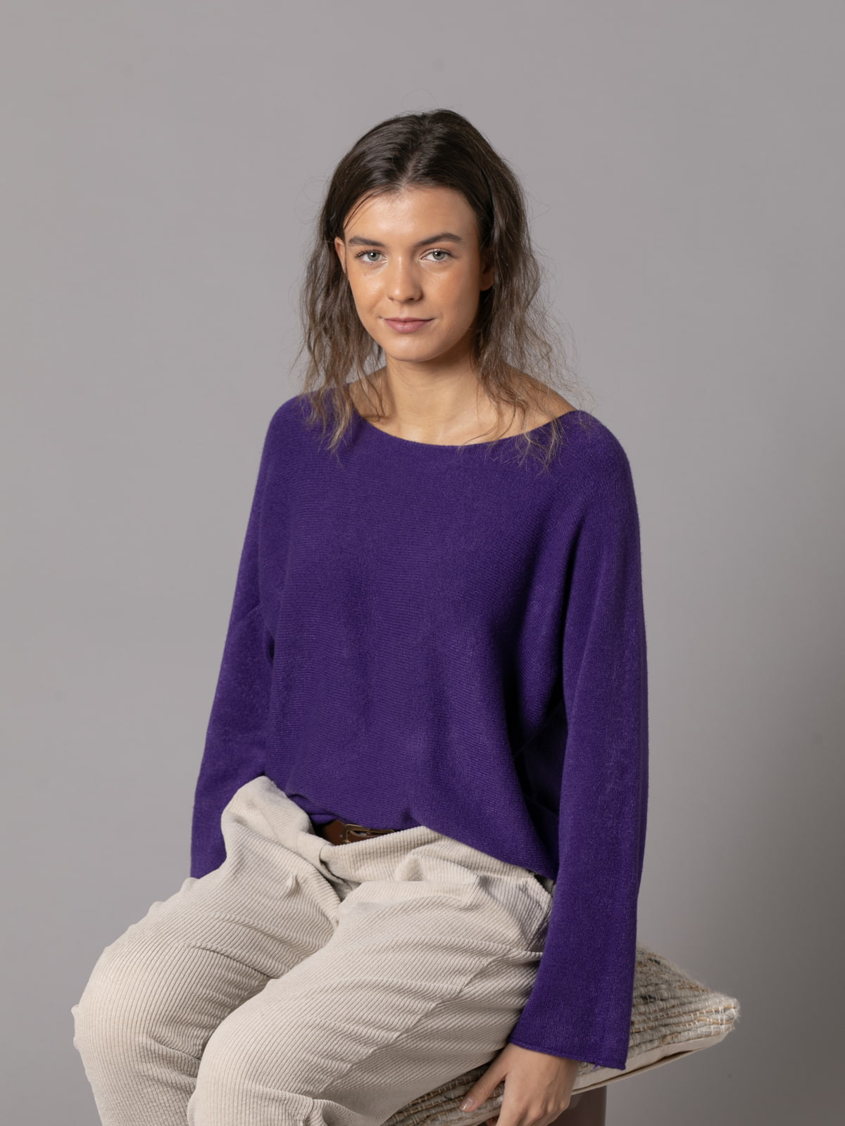 Must-have boat neck sweater  Morado colour