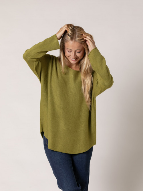 Must-have boat neck sweater  Olive colour