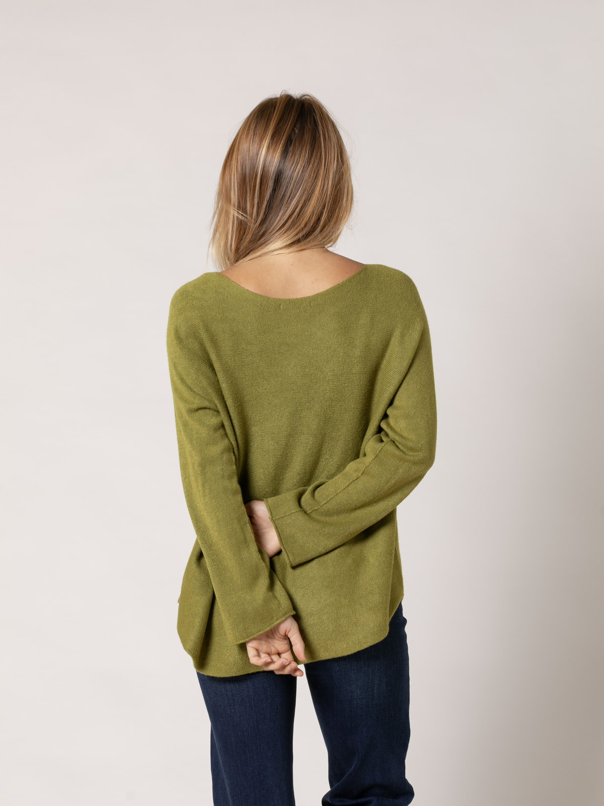 Must-have boat neck sweater  Olive colour