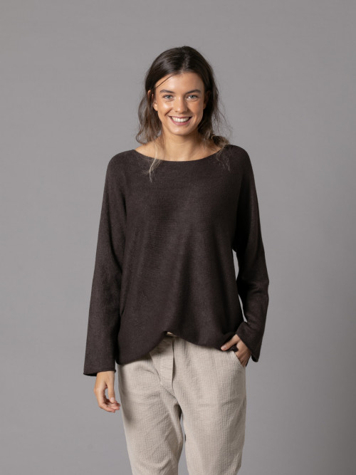 Must-have boat neck sweater  Marrón  colour