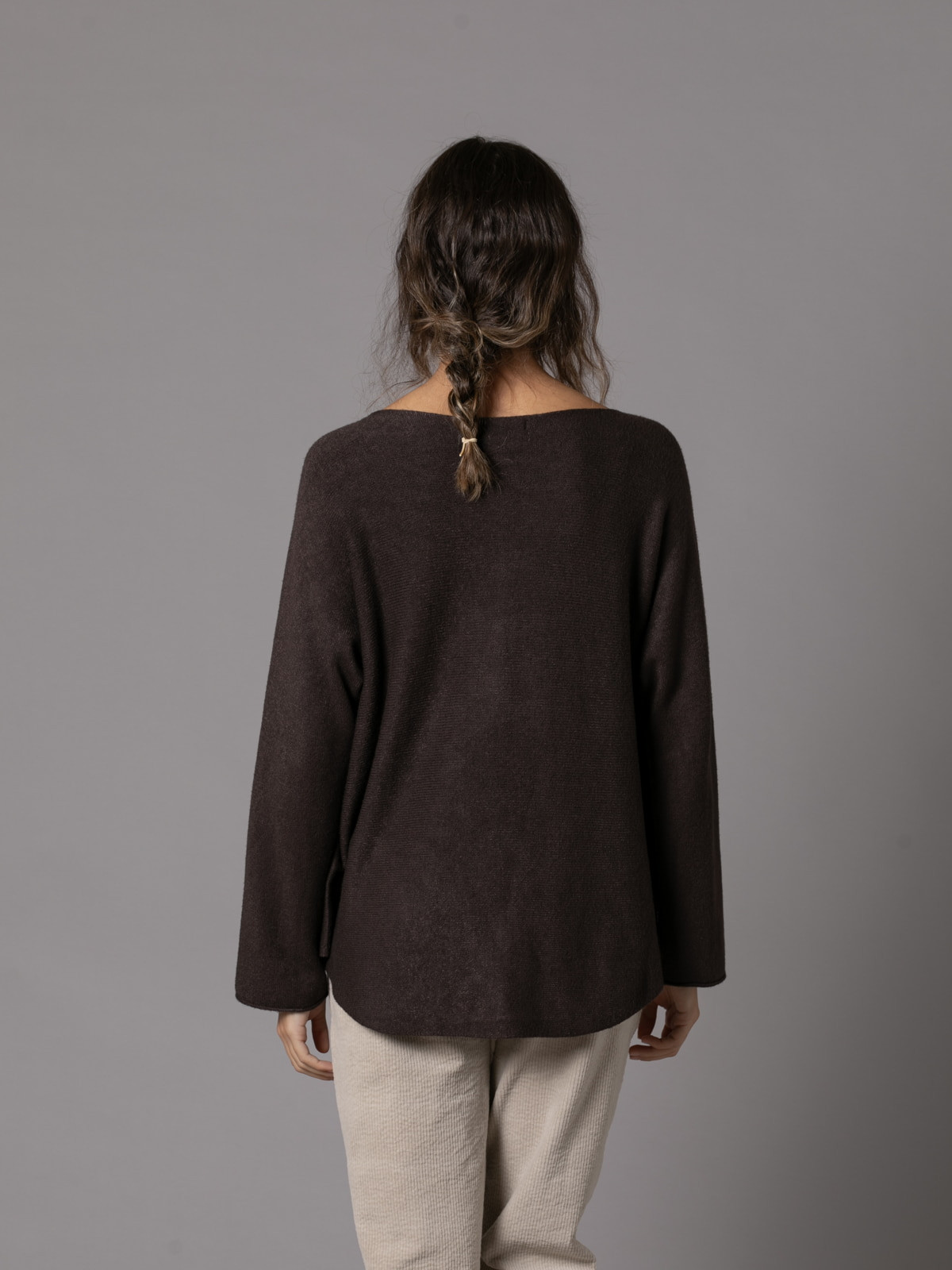 Must-have boat neck sweater  Marrón  colour