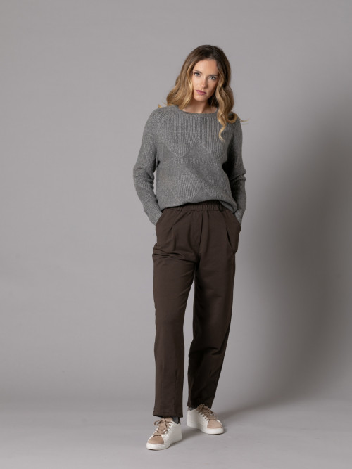 Trendy 100% cotton plush pants  Marrón  colour