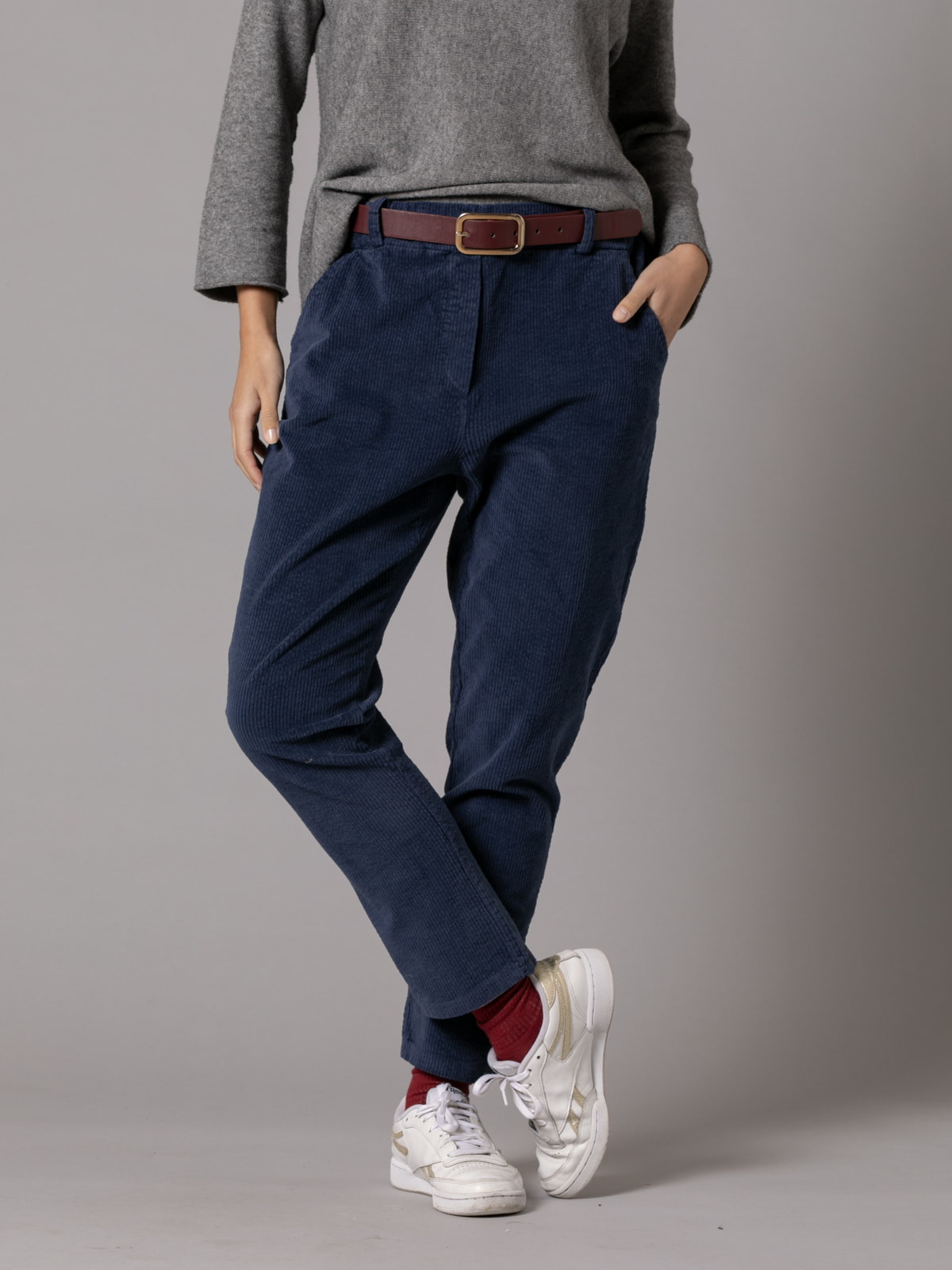 Casual design corduroy pants  Blue Navy colour