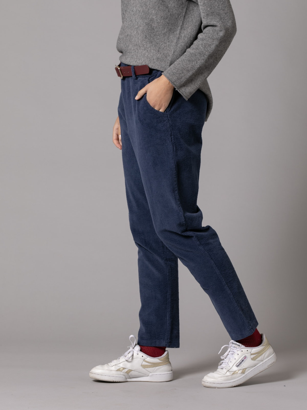 Casual design corduroy pants  Blue Navy colour