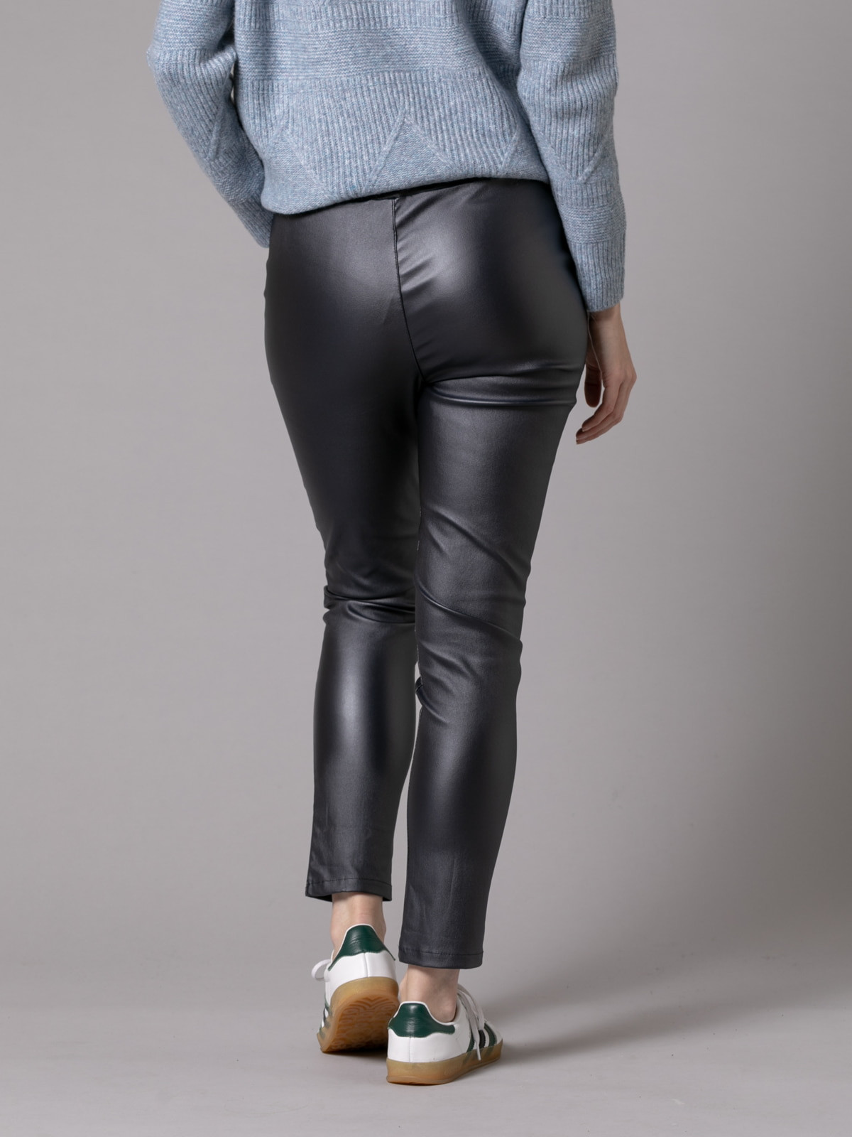 trendy eco-leather pants  Blue colour