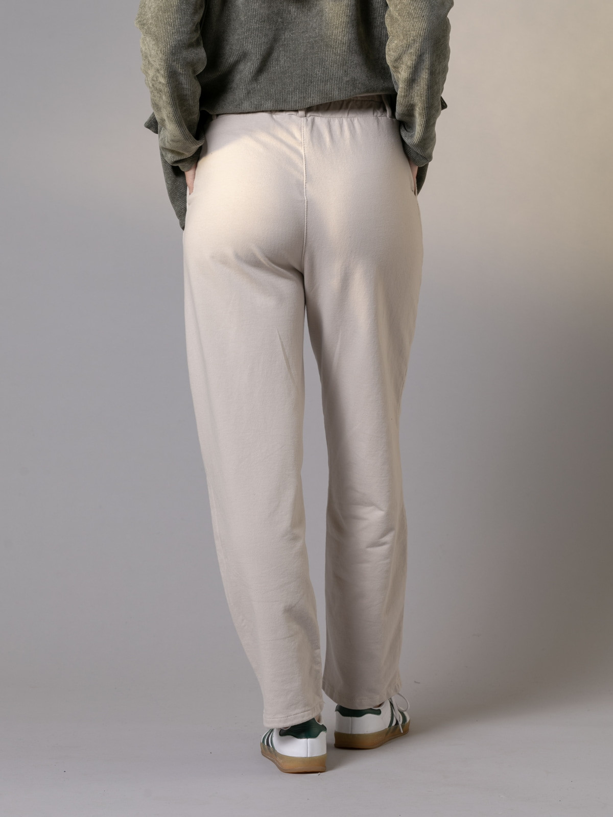 Pantalón trendy felpa algodón 100% color Beige