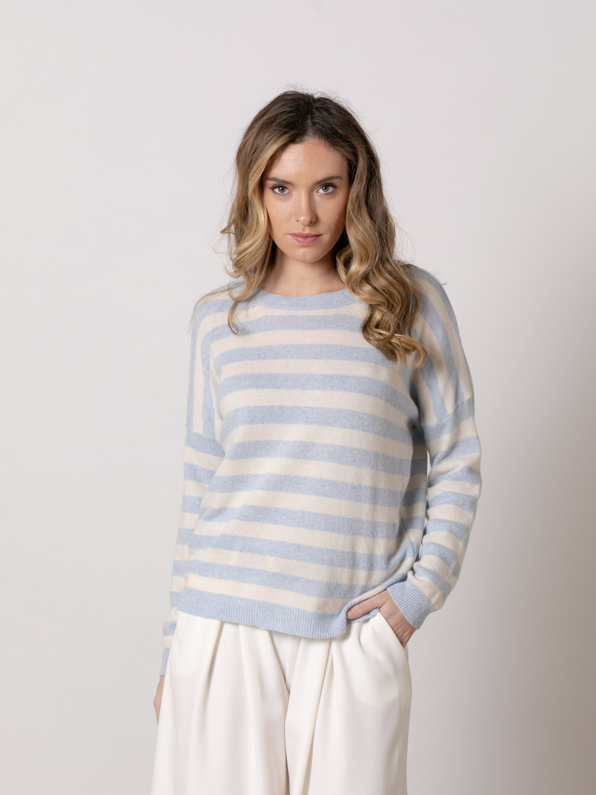 Classic striped sweater  Blue Lightcolour