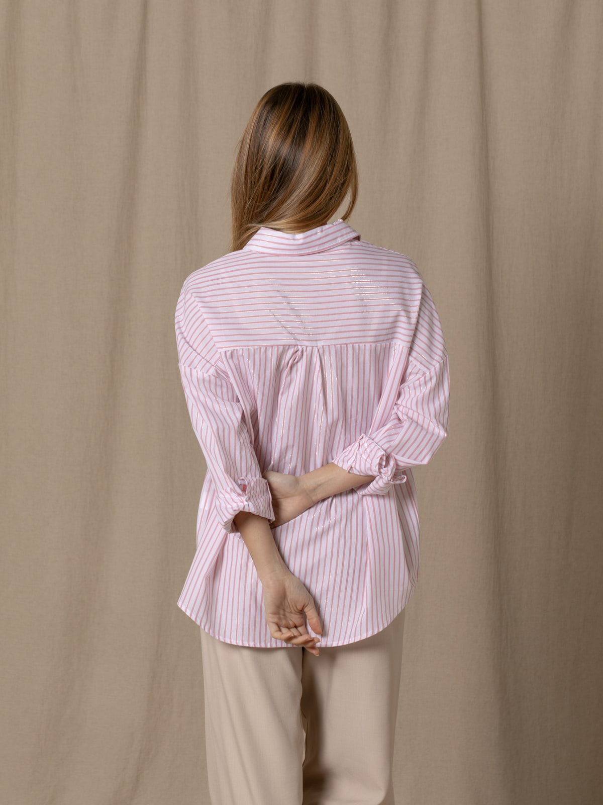 Striped cotton shirt  Pink colour