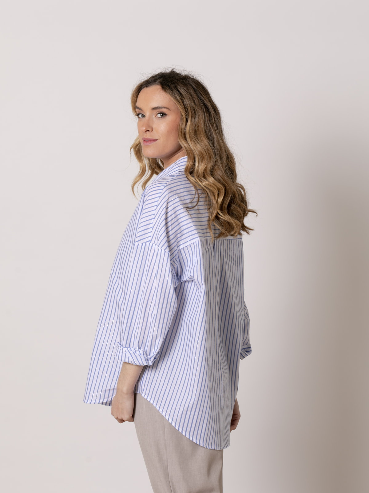 Striped cotton shirt  Blue colour