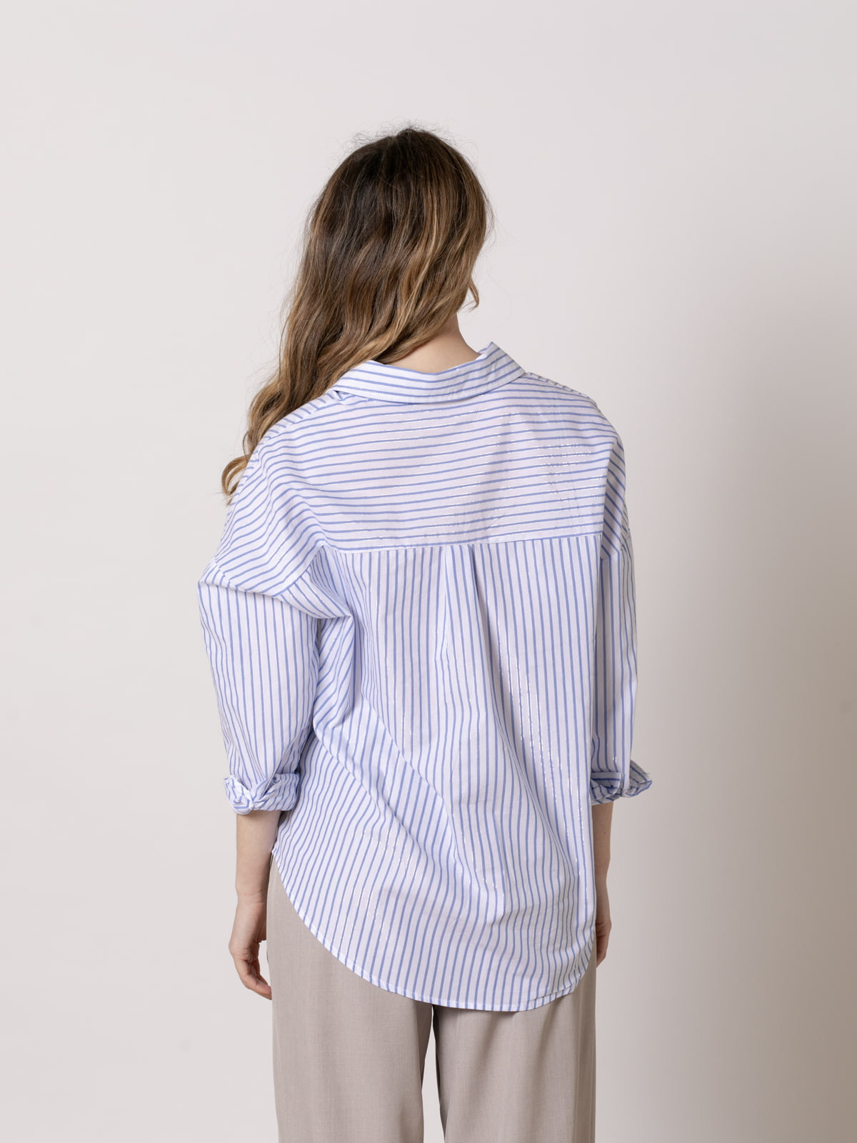 Striped cotton shirt  Blue colour