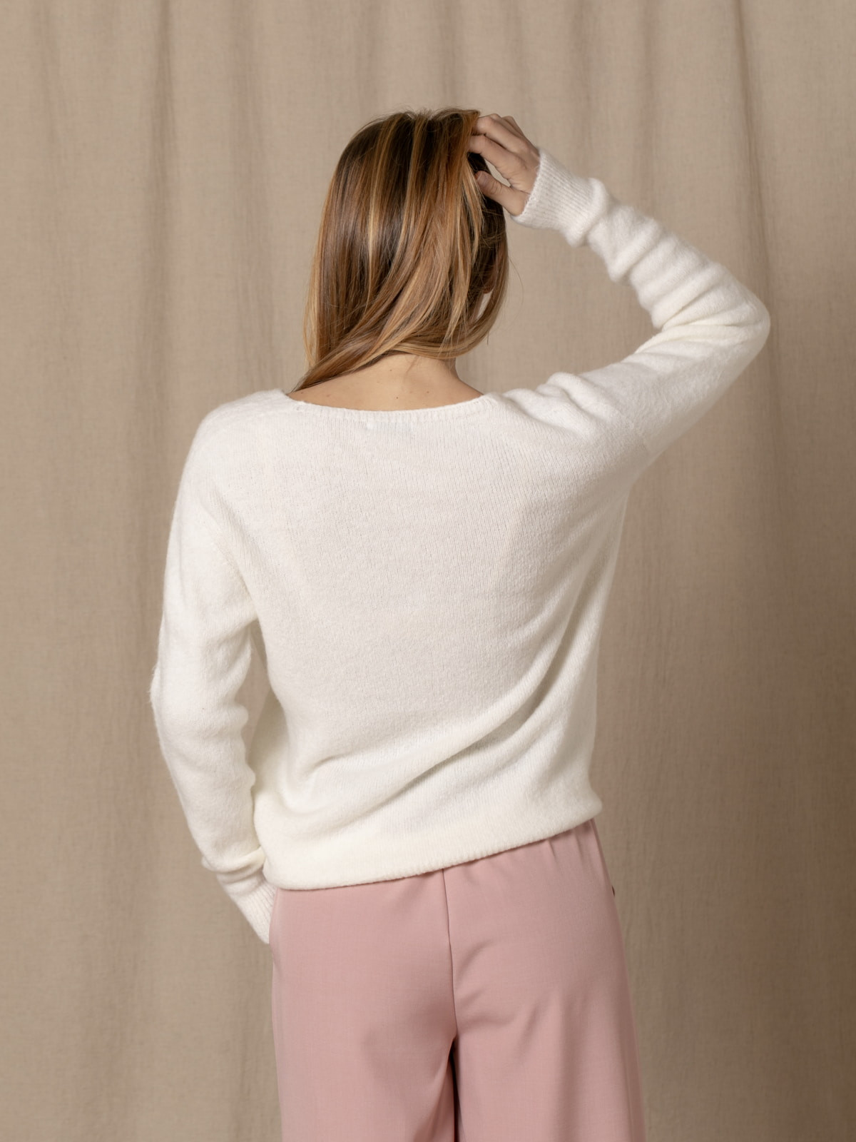 Jersey spring alpaca c/pico color Blanco