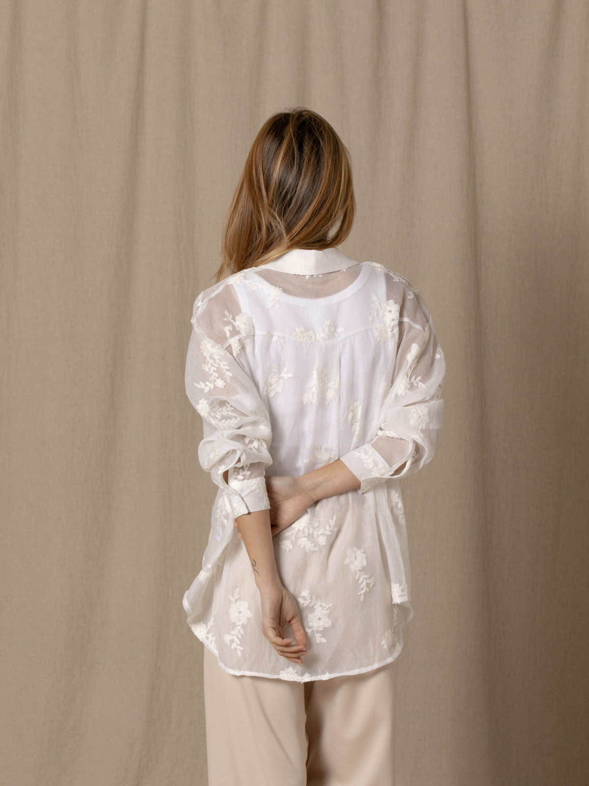 oversized transparent party shirt  White colour