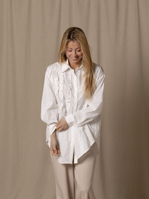 Camisa oversize tres chic cotton color Blanco