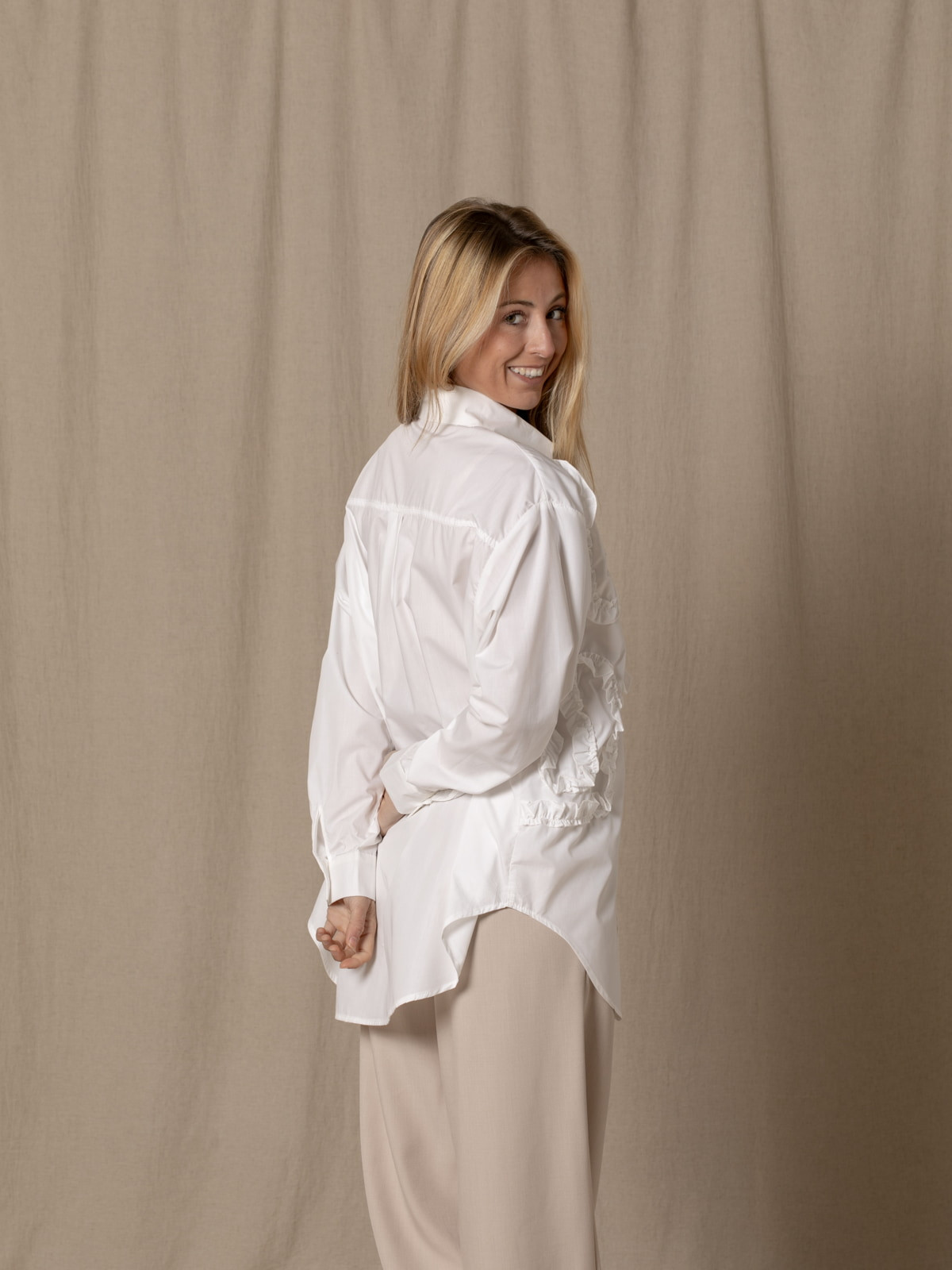 Camisa oversize tres chic cotton color Blanco