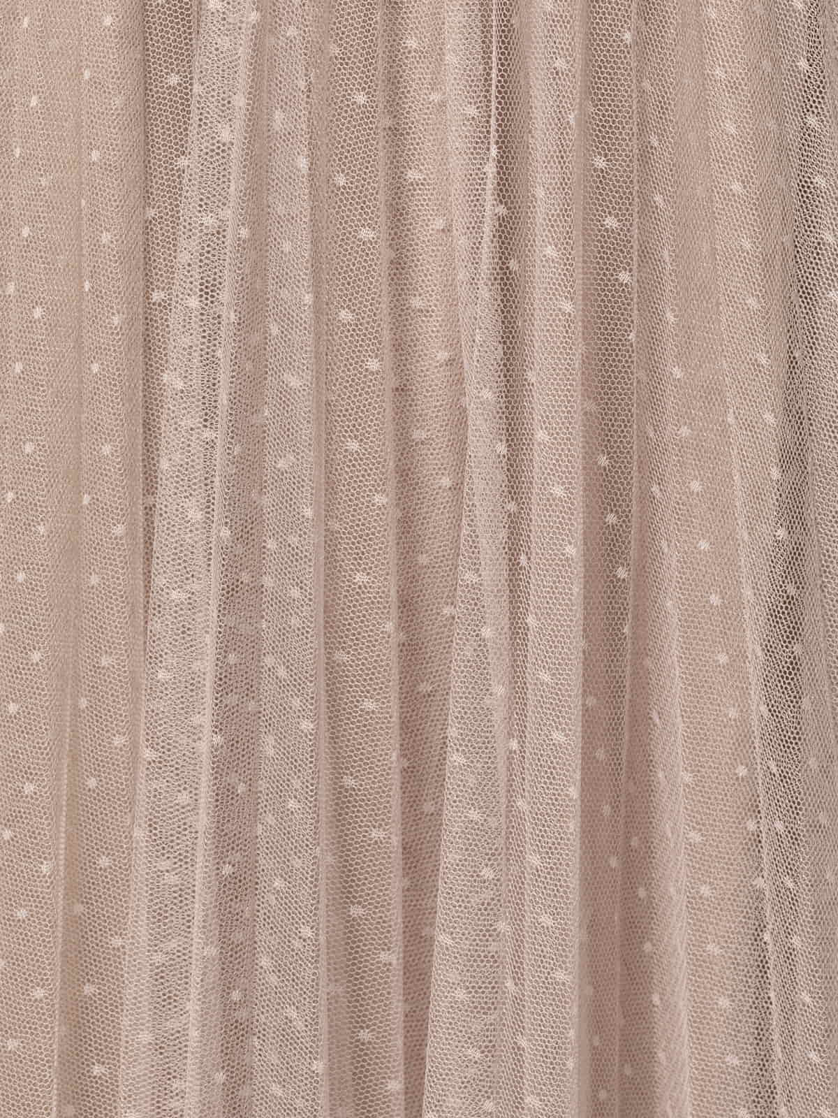 Long skirt with tulle dots  Taupe colour