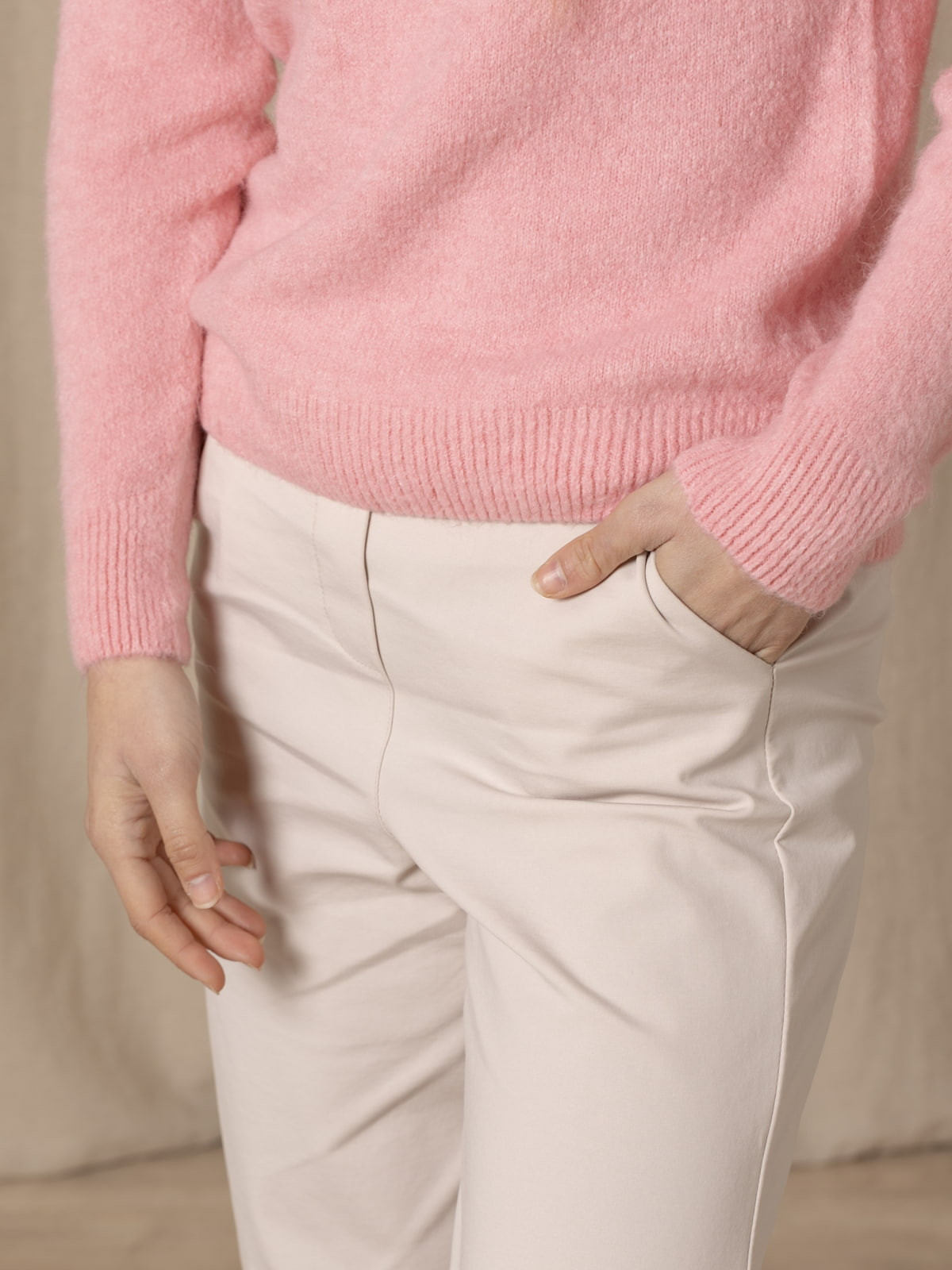 Teen pants with seams at the bottom  Beige Lightcolour