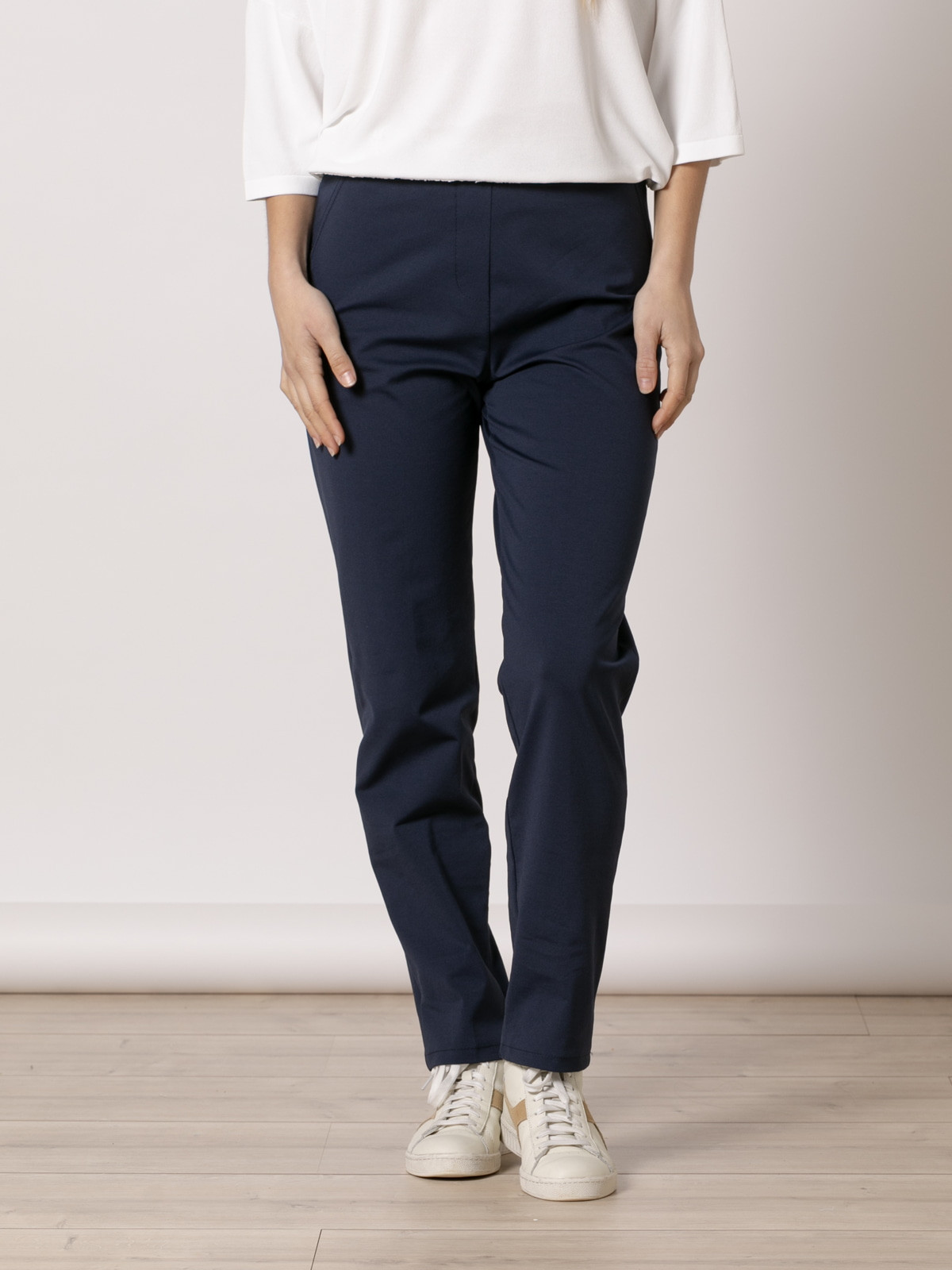 Visco cotton office trousers  Blue Navy colour