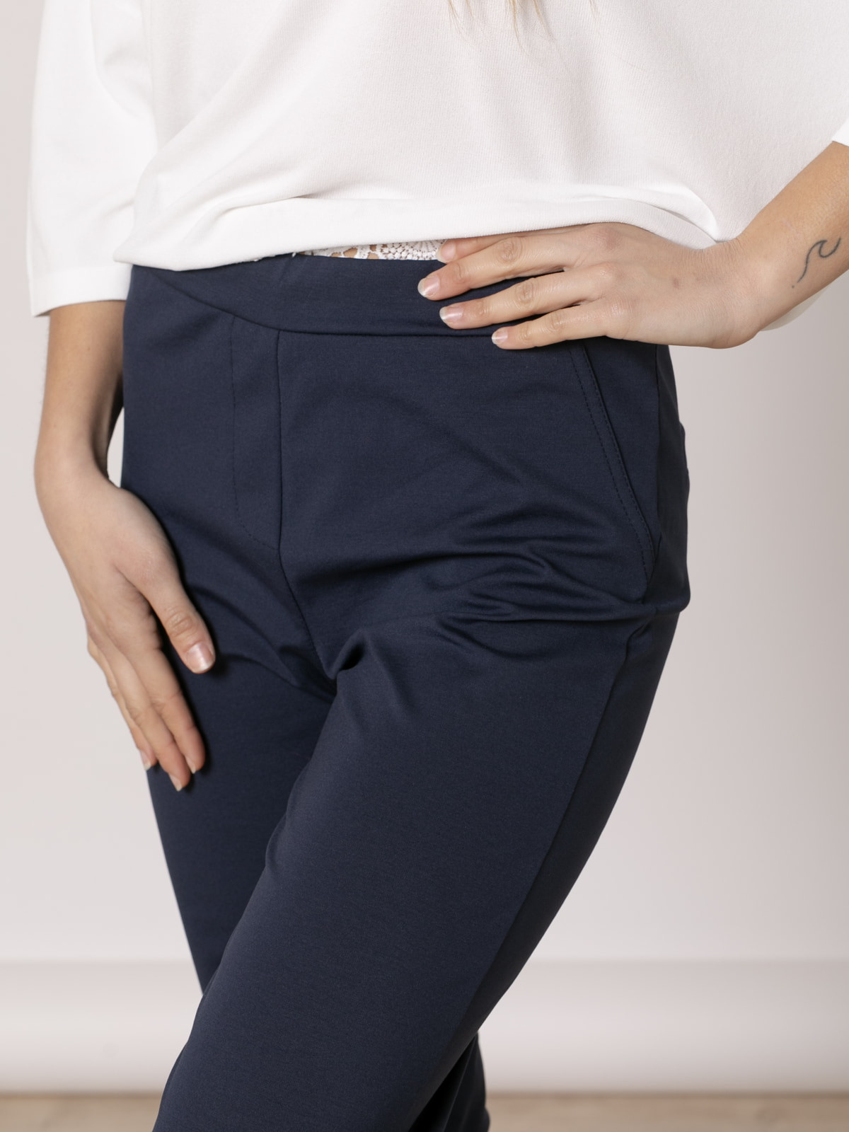 Visco cotton office trousers  Blue Navy colour