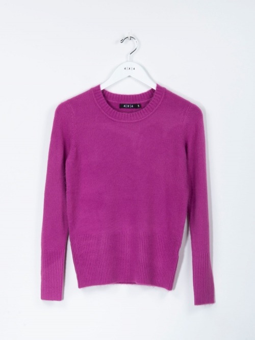 Jersey punto cuello redondo mujer Malva