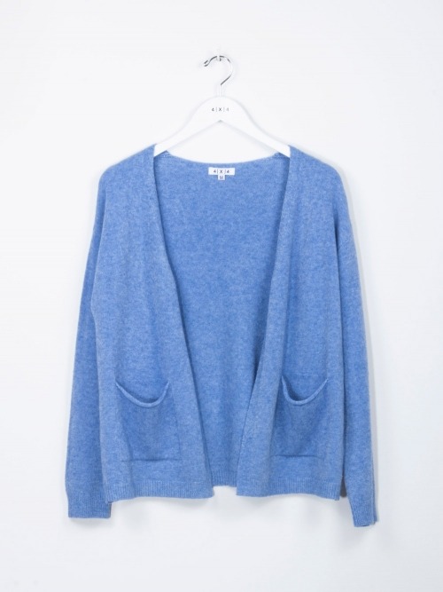 Chaqueta punto básica 2 bolsillos mujer Azul