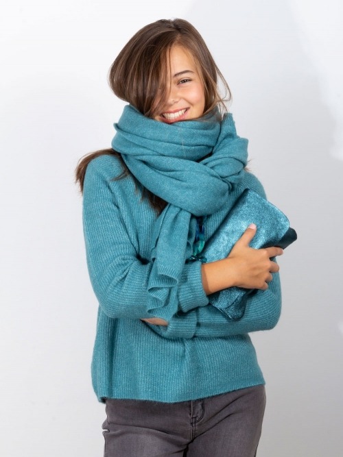 Bufanda punto grueso invierno mujer Verde